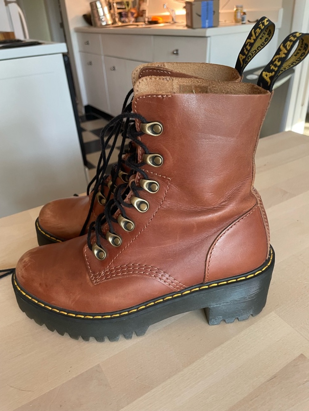 Dr. Martens Women's Leona Leather Lace-Up Boots - Picture 6 of 12